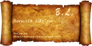 Benczik Léna névjegykártya
